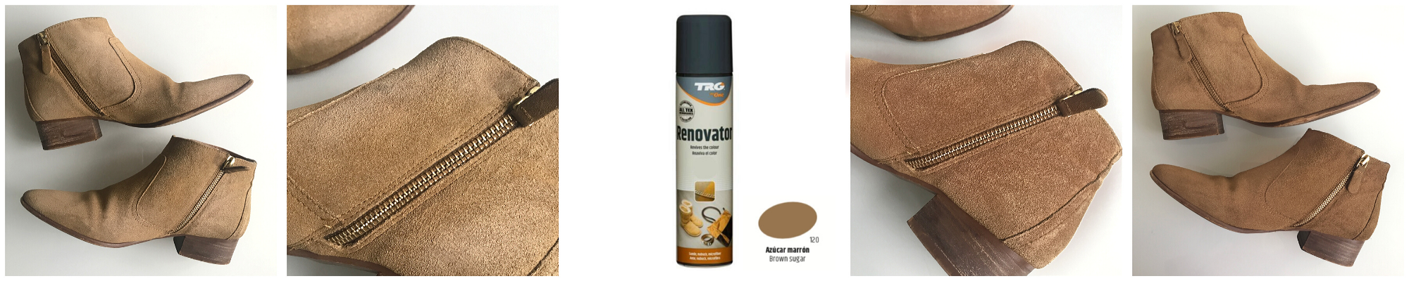 Oprava semišových bot renovator trg the one sprej na semiš brown sugar 120 